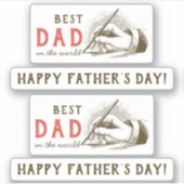 Bester Vater Männliche Hand mit einem Springbrunne Aufkleber (Vorderseite)