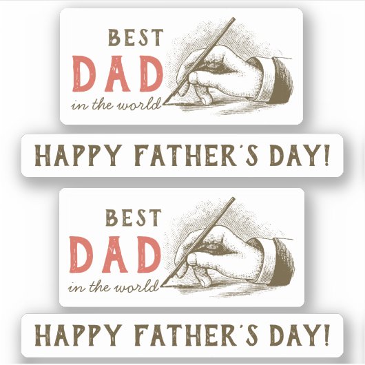 Bester Vater Männliche Hand mit einem Springbrunne Aufkleber (Vorderseite)