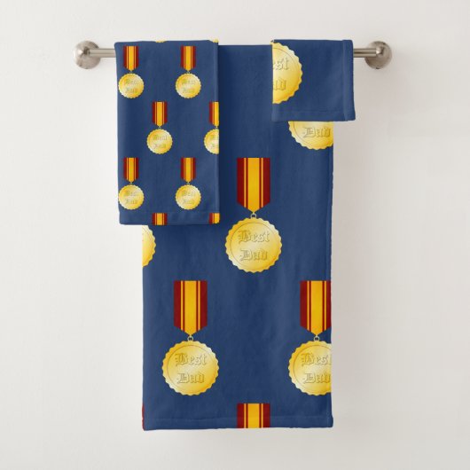 Bester Vater-Medaille Brooch Vatertag Badhandtuch Set (Insitu)