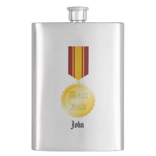 Bester Vater-Medaille Brooch Vatertag Flachmann