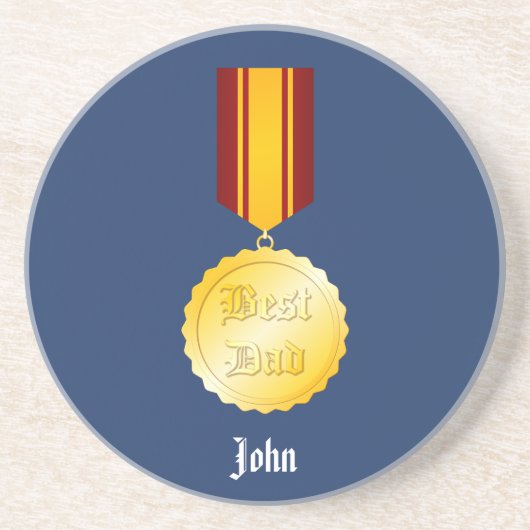 Bester Vater-Medaille Brooch Vatertag Getränkeuntersetzer (Vorne)