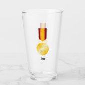 Bester Vater-Medaille Brooch Vatertag Glas (Rückseite)
