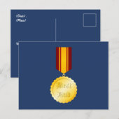 Bester Vater-Medaille Brooch Vatertag Postkarte (Vorne/Hinten)
