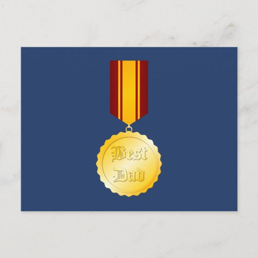 Bester Vater-Medaille Brooch Vatertag Postkarte (Vorderseite)