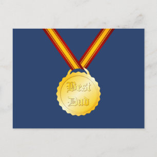 Bester-Vater-Medaille Vatertag Postkarte
