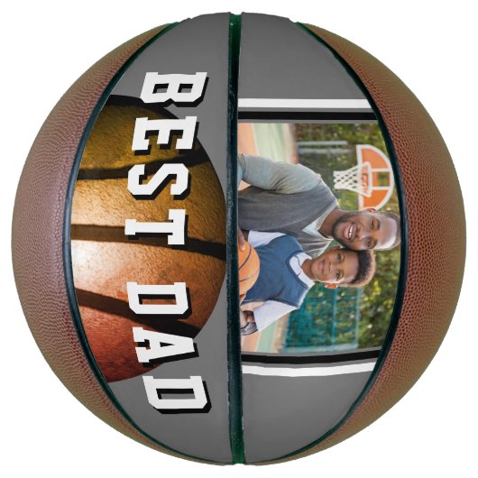 Bester Vater Metallic Orange Father Foto Basketball (Vertikal)