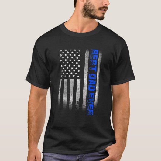 Bester Vater mit amerikanischer Flagge für Vater D T-Shirt (Vorderseite)