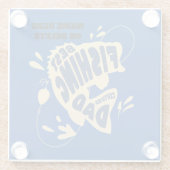 Bester Vater mit bearbeitbarem Namen Glasuntersetzer (Rückseite)