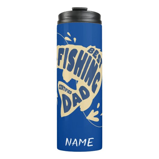 Bester Vater mit bearbeitbarem Namen Thermosbecher (Vorderseite)