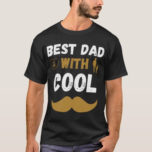 Bester Vater mit Cooler Schnurrbart T-Shirt (Vorderseite)
