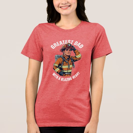Bester Vater mit einem Feuerwehrhelden aus dem Bla Tri-Blend Shirt (Vorderseite)