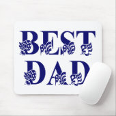 Bester Vater mit Flags Blue Text Mousepad (Mit Mouse)