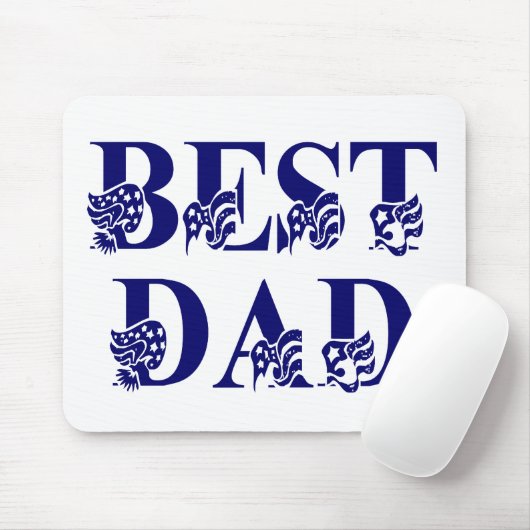 Bester Vater mit Flags Blue Text Mousepad (Mit Mouse)