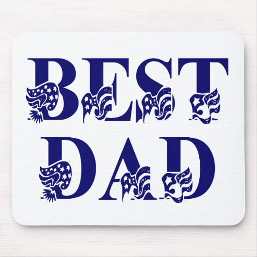 Bester Vater mit Flags Blue Text Mousepad (Vorne)