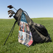Bester Vater mit Foto Collage Golf Handtuch (Gras)