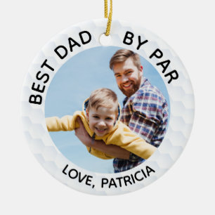 Bester Vater mit Individuelle Name und 2 Fotos Keramik Ornament