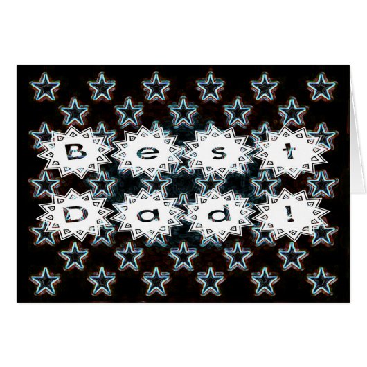 Bester Vater mit Neon Stars (Vorderseite (Horizontal))