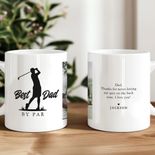 Bester Vater mit Par-Foto & Nachricht Golfer Kaffeetasse