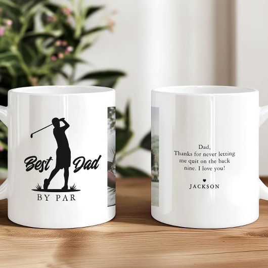Bester Vater mit Par-Foto & Nachricht Golfer Kaffeetasse