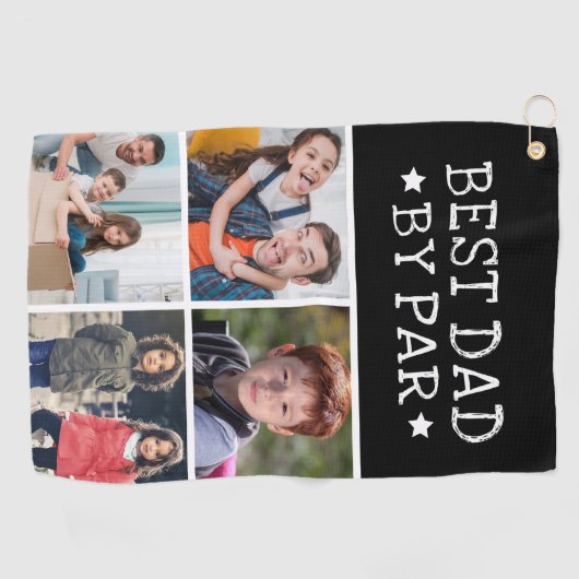 Bester Vater mit Par-Fotosammlung Golfhandtuch (Horizontal)