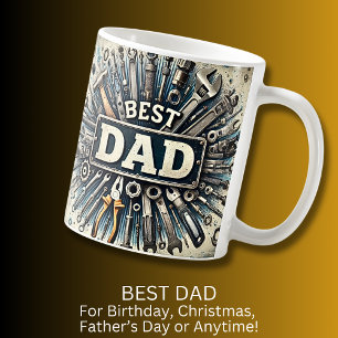 Bester Vater mit Tools Vatertag Geburtstagsgeschen Kaffeetasse