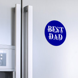 Bester Vater mit weißem Flags-Text Magnet