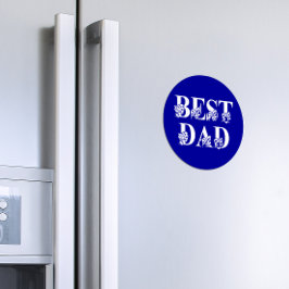 Bester Vater mit weißem Flags-Text Magnet