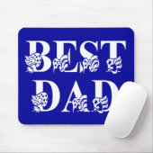 Bester Vater mit weißem Flags-Text Mousepad (Mit Mouse)