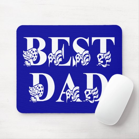Bester Vater mit weißem Flags-Text Mousepad (Mit Mouse)