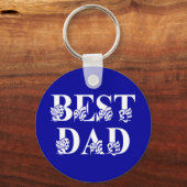 Bester Vater mit weißem Flags-Text Schlüsselanhänger (Vorderseite)