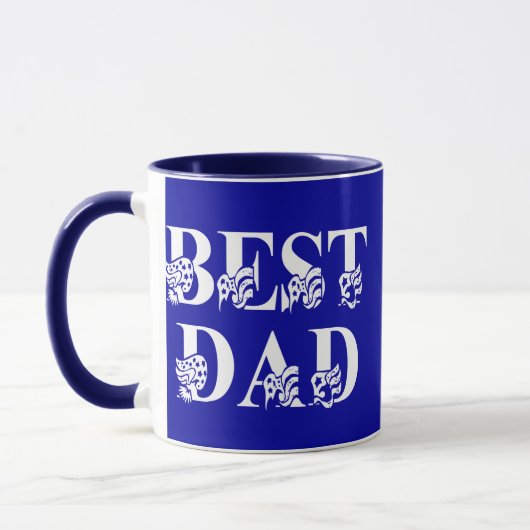 Bester Vater mit weißem Flags-Text Tasse (Links)