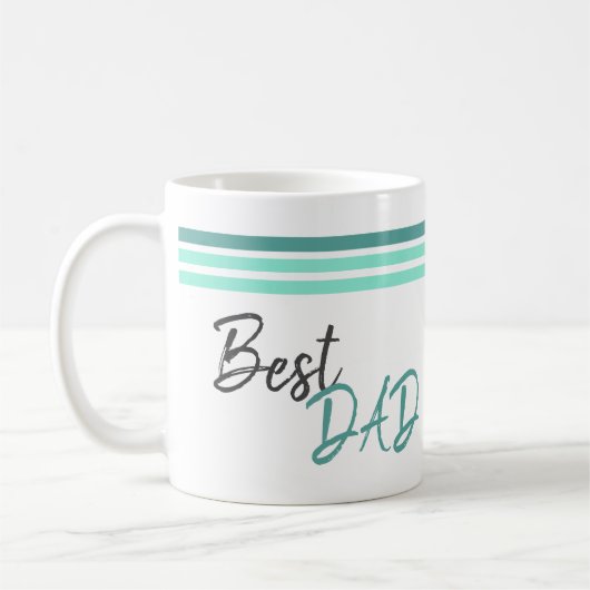 Bester Vater Moderne Türkisschrift Vater Tag Kaffeetasse (Links)