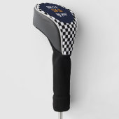 Bester Vater Moderner Schwarz-Weiß-Karo Golf Headcover (angewinkelt)