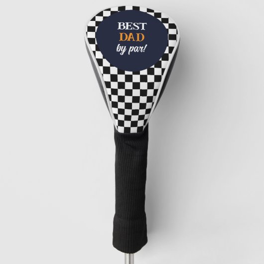 Bester Vater Moderner Schwarz-Weiß-Karo Golf Headcover (Vorderseite)