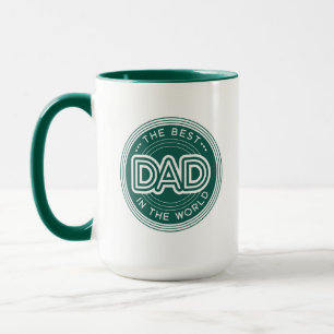 Bester Vater Modernes Dunkelgrün Vatertag Tasse
