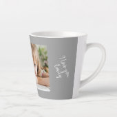 Bester Vater Modernes Grau Foto Vatertag Milchtasse (Rechts)