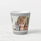 Bester Vater Modernes Grau Foto Vatertag Milchtasse (Vorderseite)