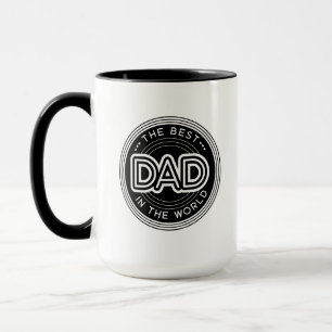 Bester Vater modernes Schwarz-Weiß zum Vatertag Tasse