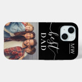 Bester Vater Monogram Foto Schwarz Case-Mate iPhone Hülle (Rückseite (Horizontal))