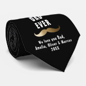 Bester Vater Mustache Vater's Day 3 FotoCollage Krawatte (Gerollt)