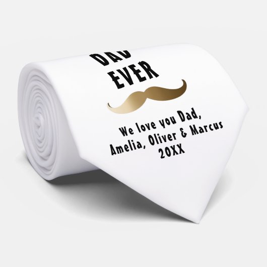 Bester Vater Mustache Vater's Day 3 FotoCollage Krawatte (Gerollt)