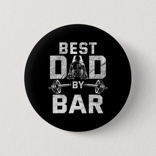 Bester Vater nach Bar für Gymnastik-Workout-Vater Button (Vorderseite)