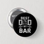 Bester Vater nach Bar für Gymnastik-Workout-Vater Button (Vorne & Hinten)