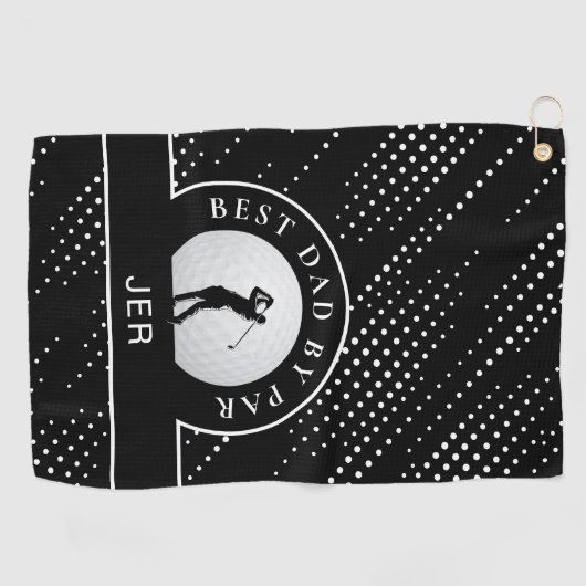 Bester Vater nach Maß Männlich Golfer Schwarz & We Golfhandtuch (Horizontal)