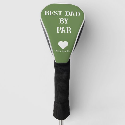 Bester Vater nach Maß Modernes Niedliches Grün & W Golf Headcover (Vorderseite)