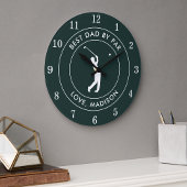 Bester Vater nach Par benutzerdefinierten Golfer N Große Wanduhr