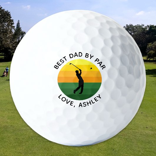 Bester Vater nach Par-benutzerdefinierten Text-Sun Golfball