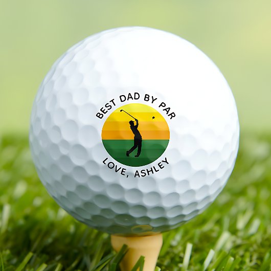 Bester Vater nach Par-benutzerdefinierten Text-Sun Golfball