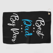 Bester Vater nach Par Calligraphy Golfhandtuch (Horizontal)