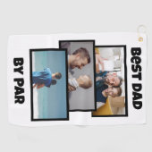 Bester Vater nach Par Collage von benutzerdefinier Golfhandtuch (Horizontal)